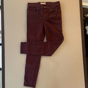 Madewell 9" High Riser Skinny Skinny jeans in Deep Plum red size 27